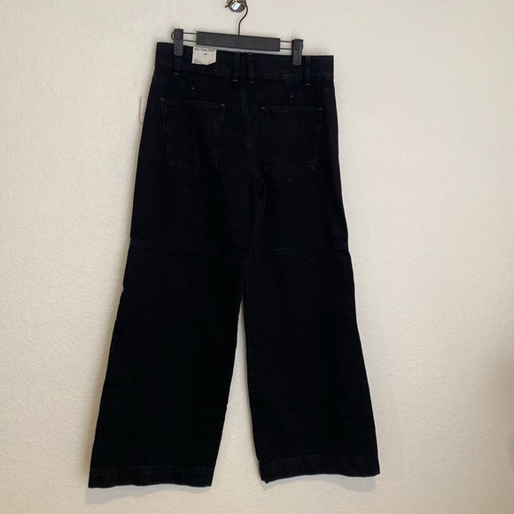FREE PEOPLE WE THE FREE BENJI RELAXED WIDE LEG JEANS. NWT. THEA BLACK - Picture 8 of 10